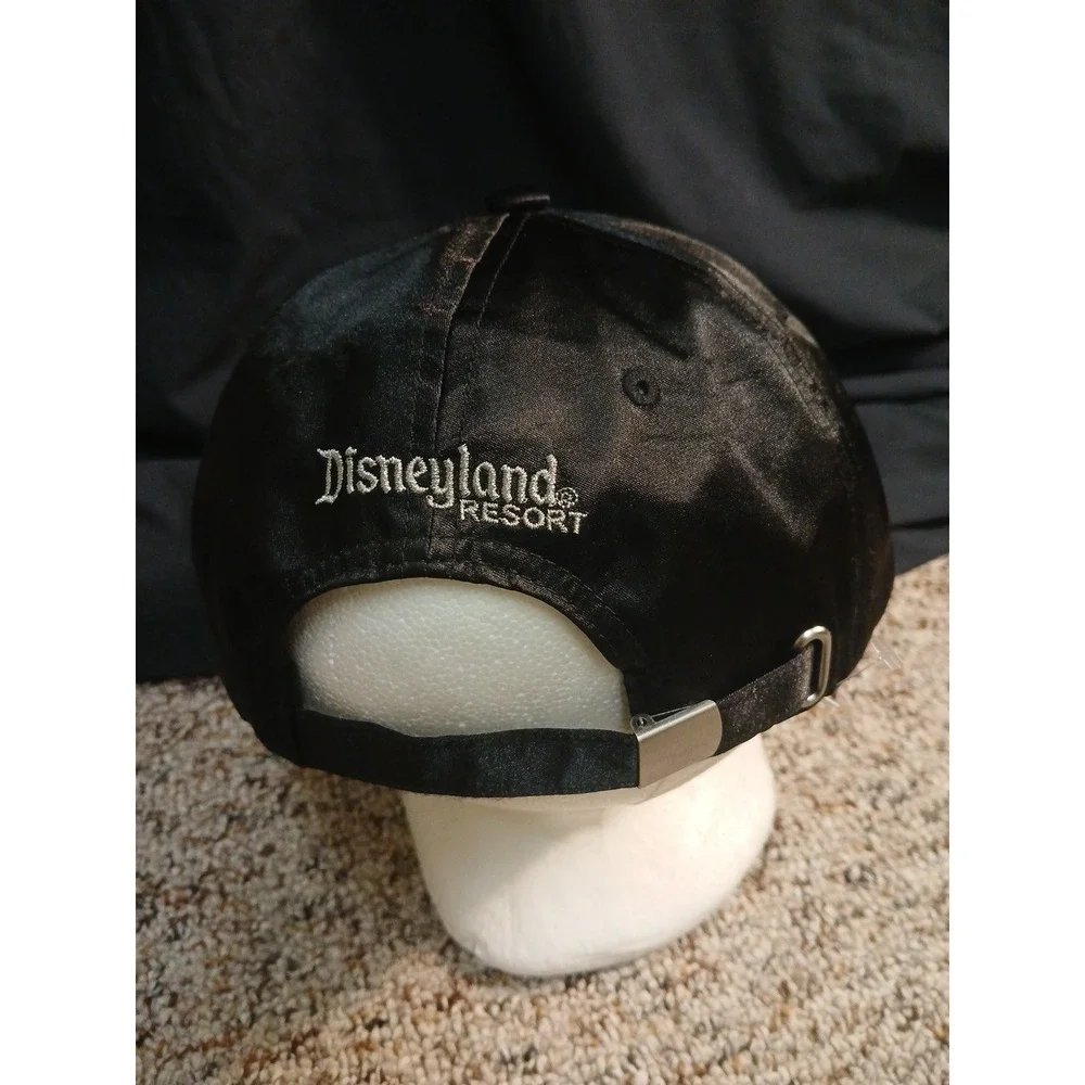 Disneyland Resort Black Nylon Silver Glitter Strapback Hat / Cap